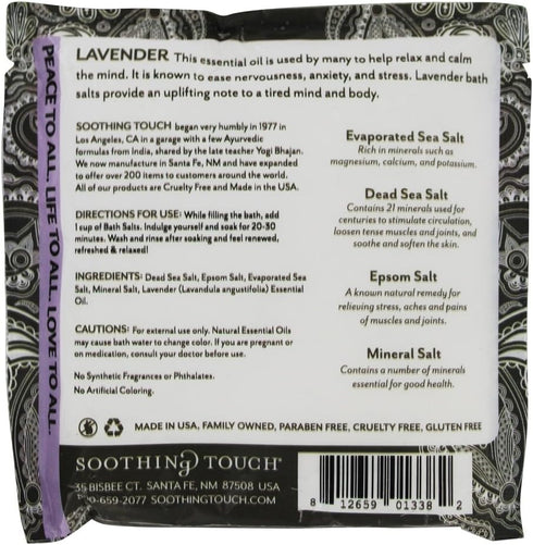 Soothing Touch Lavender Bath Salts Pouch - 8 Ounce