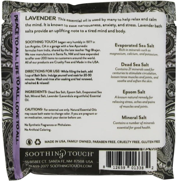 Soothing Touch Lavender Bath Salts Pouch - 8 Ounce