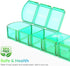 Extra Large Pill Organizer 2 Pack, XL Pill Box 7 Day Weekly Pill Case with Large Capacity, BPA Free (Blue+Green)