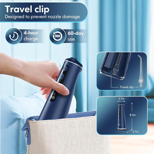 Water Flosser for Teeth - Cordless Oral Irrigator with 8 DIY Modes, 300ml Tank, Rechargeable