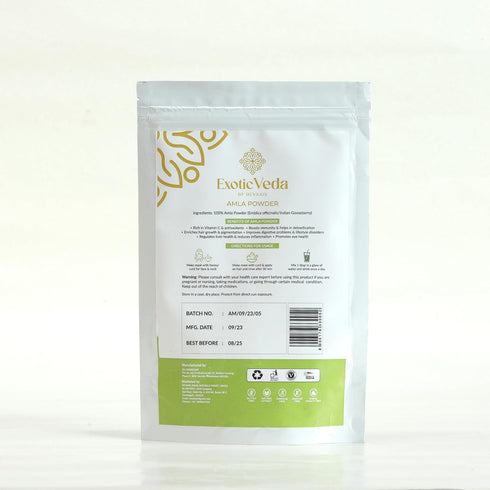 Organic Amla Powder Herbal Supplement - Indian Gooseberry for Detox, Immunity, Hair Growth, 100% Natural (100g)