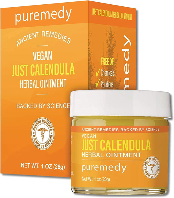 Puremedy Just Calendula Herbal Salve for Dry Skin & Irritations - Natural Organic Ointment (1 Ounce)