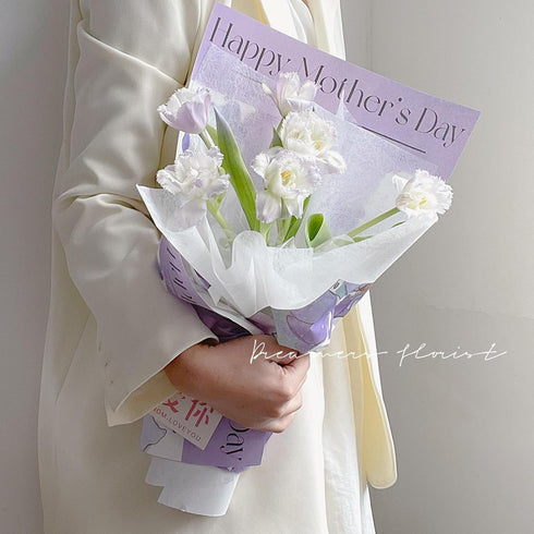 HYSSINOWRAP 20 Sheets Mother's Day Gift Paper, DIY Crafts, Gift Packaging Size 11.8 * 19.7 Inch (Purple)