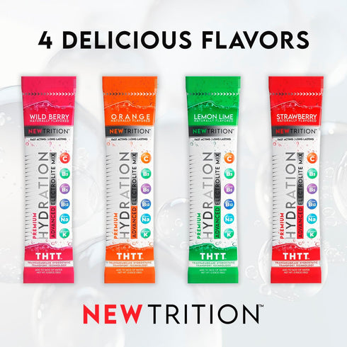 Hydration Powder Packets - Naturally Flavored Electrolyte Powder with Vitamins C & D, Strawberry