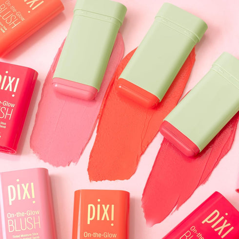 Pixi On-the-Glow Blush Stick, Hydrating Tinted Moisture Blush with Ginseng, Aloe Vera & Fruit Extracts, 19g (Fleur)