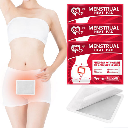 Heat Patches for Menstrual Cramp Relief, Adhesive Heating Patches for Period Cramps, Travel Size Heat Pads (3 Packs)