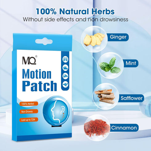 MQ Motion Sickness Patch, 10 Count - Non Drowsy Sea Sickness Patches for Travel