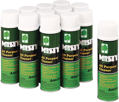 MISTY 1001583 19oz 12/Carton Green All-Purpose Cleaner, Citrus Scent, Aerosol