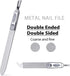 Metal Nail File for Natural Nails,2 Pack Set Double Ended Double Sided Emery Board for Fingernail and Thick Toe Nails,Professional manicure Pedicure kit