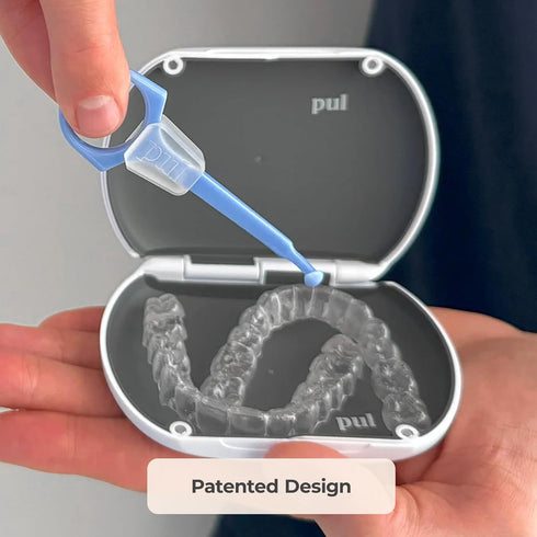 PUL Clear Aligner & Retainer Case for Invisalign, Dental Removables, Plastic Holder with Secure Magnet Closure