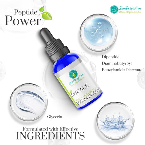 Skin Perfection Syn-AKE Freeze Wrinkles Peptide DIY Anti-Aging Skincare Booster, .5 oz