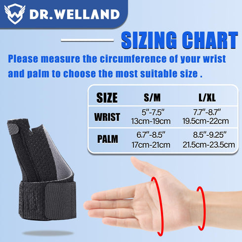 Dr.Welland Reversible Thumb & Wrist Stabilizer Splint for Pain Relief, Arthritis, Tendonitis, Lightweight and