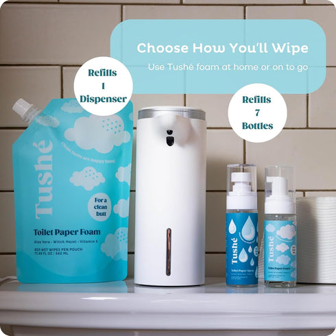 Toilet Paper Foam Spray Refill – Unscented, Flushable Wet Wipe Alternative for Sensitive Skin – 340ml (11.49 fl oz)