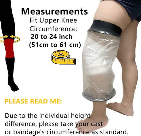 ZhiGu Extra Large Knee Cast Cover Shower, Waterproof for Knee Surgery, Watertight Bandage Protector (70cm)