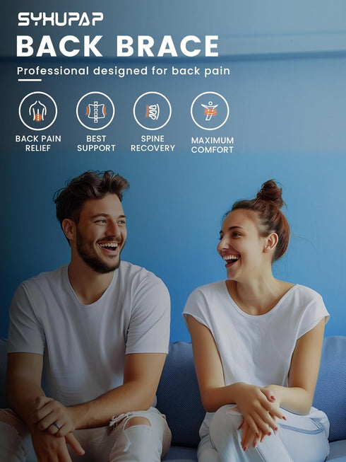 SYXUPAP Back Support Belt for Men Women - Back Brace for Lower Back Pain Relief from Sciatica, Herniated Disc, Scoliosis