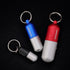 munkees Portable Pill Case Small Waterproof Capsules EDC Keychain, Travel Pill Bottle for Camping, Hiking, 2-Pack
