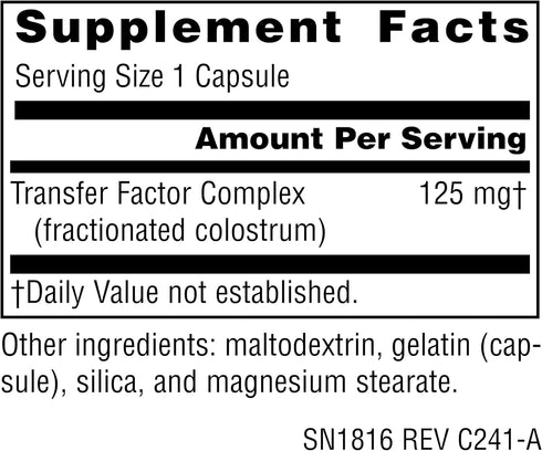Immune 125mg, 60 Source Naturals Wellness Transfer Factor, Supports System Response* Capsules