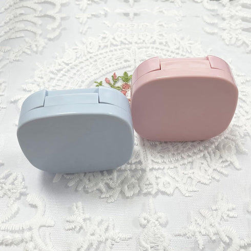 2 Pack Cute Contact Lens Case Travel Kit, Contact Case with Mirror Tweezers Remover Tool