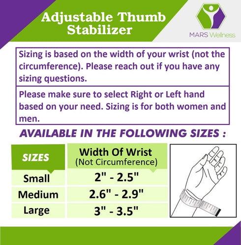 MARS WELLNESS CMC Thumb Arthritis Brace - Large Right Hand Stabilizing Splint for Osteoarthritis Support