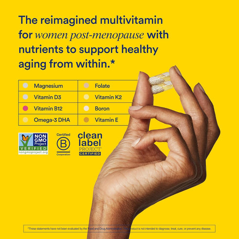 Ritual Multivitamin for Women 50+, Menopause Supplements with Vitamin D3, K2, Magnesium, Omega-3 DHA, 60 Vegan Capsules