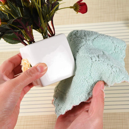 Hypermotion Pack 12 Microfiber Cleaning Cloth, Kitchen Towels, Double-Sided Microfiber Towel Lint Free Highly Absorbent