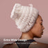 Red by Kiss Extra Wide Spa Headband, Soft Plush Fleece for Full Hairline Coverage, One Size Fits All (White).