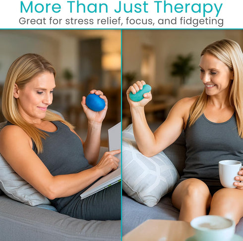 Set (4 Pack) Vive Squeeze Balls for Hand Therapy - Grip Strengthener Occupational Exercise Equipment for Arthitis