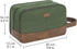 WANDF Travel Toiletry Bag for Men, Leather and Canvas Dopp Kit, Small Bathroom Bag for Travel Accessories (Green)