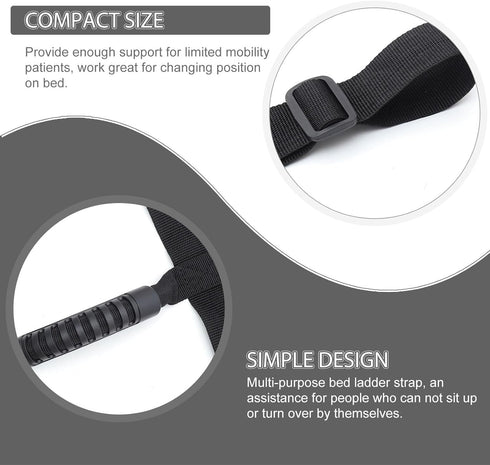 ZUNOXAZ Bed Ladder Assist Handle Strap for Elderly Bed Sit up Rope with Non-Slip Rail for Senior Mobility