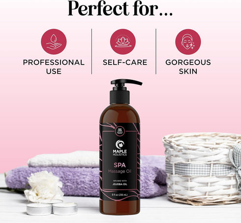 Calming Massage Oil for Home Spa, Full Body Massage Oil for Sore Muscles, Sweet Almond & Lavender Oil