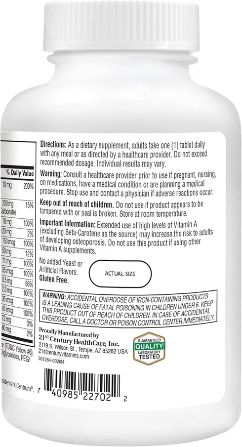 300 Tablets (Pack of 3) 21st Century Sentry