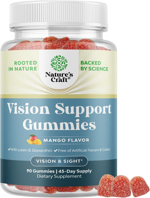 Zeaxanthin Plus Lutein Gummies for Adults, Daily Eye Health Supplements, Vision & Blue Light Protection