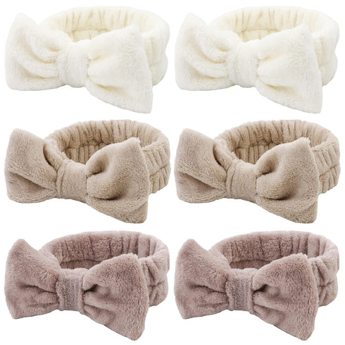 WHAVEL 6 Pack Spa Headband - Microfiber Makeup Headbands for Washing Face, Fluffy Hair Band for Skincare