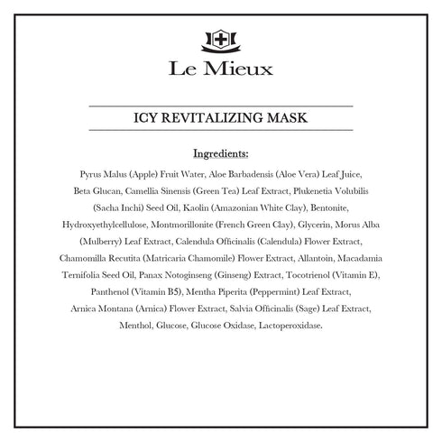 Le Mieux Icy Revitalizing Mask, 2 oz, Cooling Clay Face Mask for Oily Skin