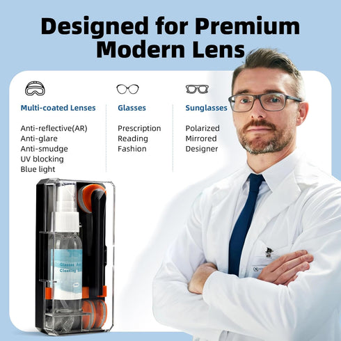 Glasses Cleaning Kit, Anti Fog Wipes for Glasses Lens Cleaner Spray with Microfiber Cloth
