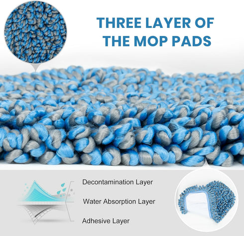 Microfiber Mops for Floor Cleaning, 58" Long Handle Wet and Dry Mop with Washable Pad for Hardwood and Tile