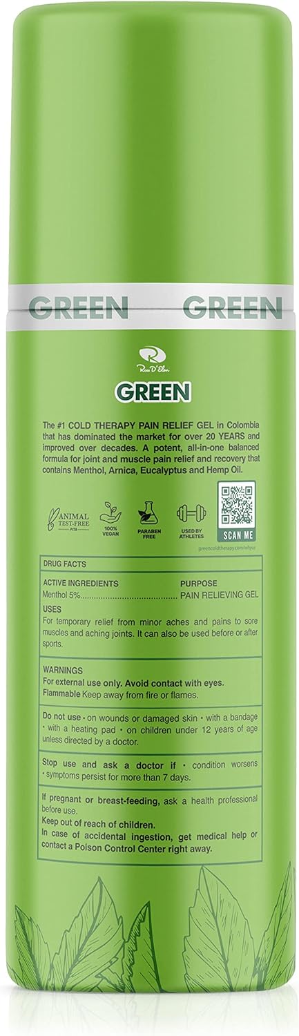 Ross D’Elen Green Menthol Relief and Recovery Roll-On for Pain Relief