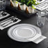 125 Piece Silver Dinnerware Party Set - 50 Silver Rim Plastic Plates, 25 Dinner Plates, 25 Dessert Plates, 25 Forks, 25
