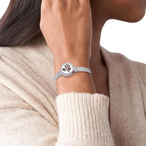 YWLI 10 Essential Oil Diffuser Bracelet Aromatherapy Locket Adjustable Stainless Steel Rose Watch Chain Bracelet