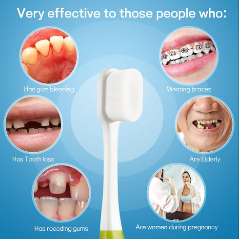 B Rush Extra Soft Toothbrush, Ultra Soft for Sensitive Gums, Pack of 2 Oral Care Brushes
