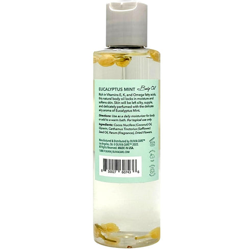 Olivia Care Eucalyptus Mint Body Oil - Vegan & Natural, Hydrating & Moisturizing with VITAMIN E, K & Omega Fatty Acids