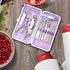 ZIZZON Nail Clippers Kit, Manicure Pedicure Set with Holographic Case (Purple)
