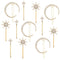 Hedume 12 Pack Vintage Rhinestone Hair Clips, Stars and Moon Hair Pins, Metal Alloy Diamond-studded Accessories for