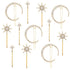 Hedume 12 Pack Vintage Rhinestone Hair Clips, Stars and Moon Hair Pins, Metal Alloy Diamond-studded Accessories for