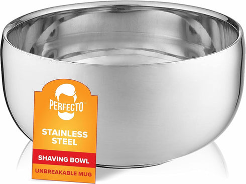Stainless Steel Shaving Soap Bowl, Unbreakable Shaving Mug for Cream & Soap, Barbers Accessories