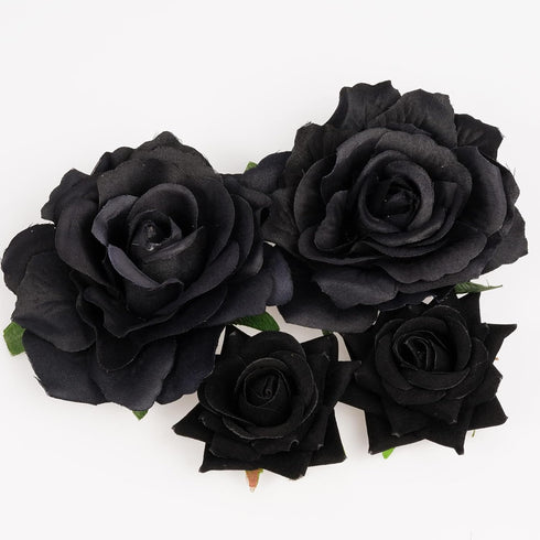 Rose Hair Clip Flower Hairpin Brooch, 4 Pcs Fabric Floral Clips for Wedding Party and Mother's Day
