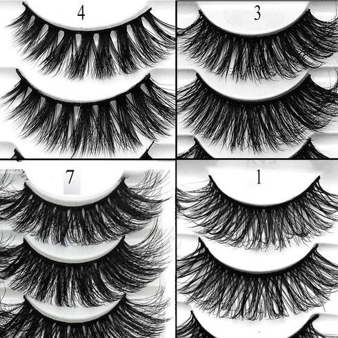 outopen 3D Mink Lashes Natural Wispy False Eyelashes 15mm Fluffy Long Eye Makeup Tools 5 Pairs Pack (Q1 | 13-15MM)
