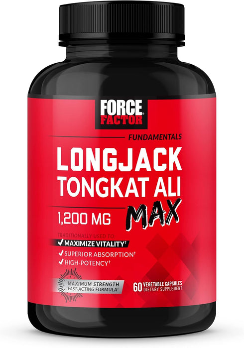 Longjack Tongkat Ali Max for Men: Male Stamina and Vitality Supplement with Natural Ingredients