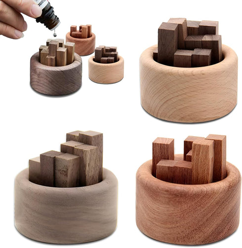 Wshxjzyay 3 Pieces Wood Diffuser for Essential Oils, Aromatherapy Diffuser Black Walnut Wood