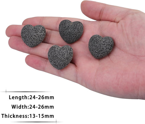 Set, 1 inch, Pack 10 SUNYIK Lava Rock Gemstone Puffy Heart, Natural Pocket Stone Figurine Decoration Aromatherapy